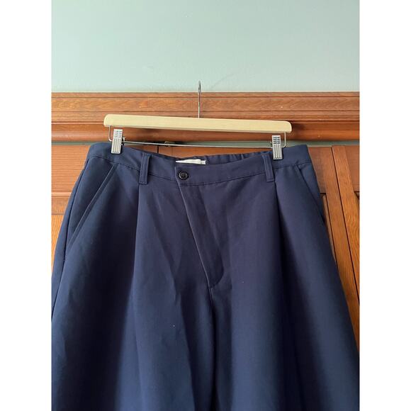 Abercrombie & Fitch Women's Tailored Straight Crossover Waist Pants Navy 32/14R - Picture 2 of 11